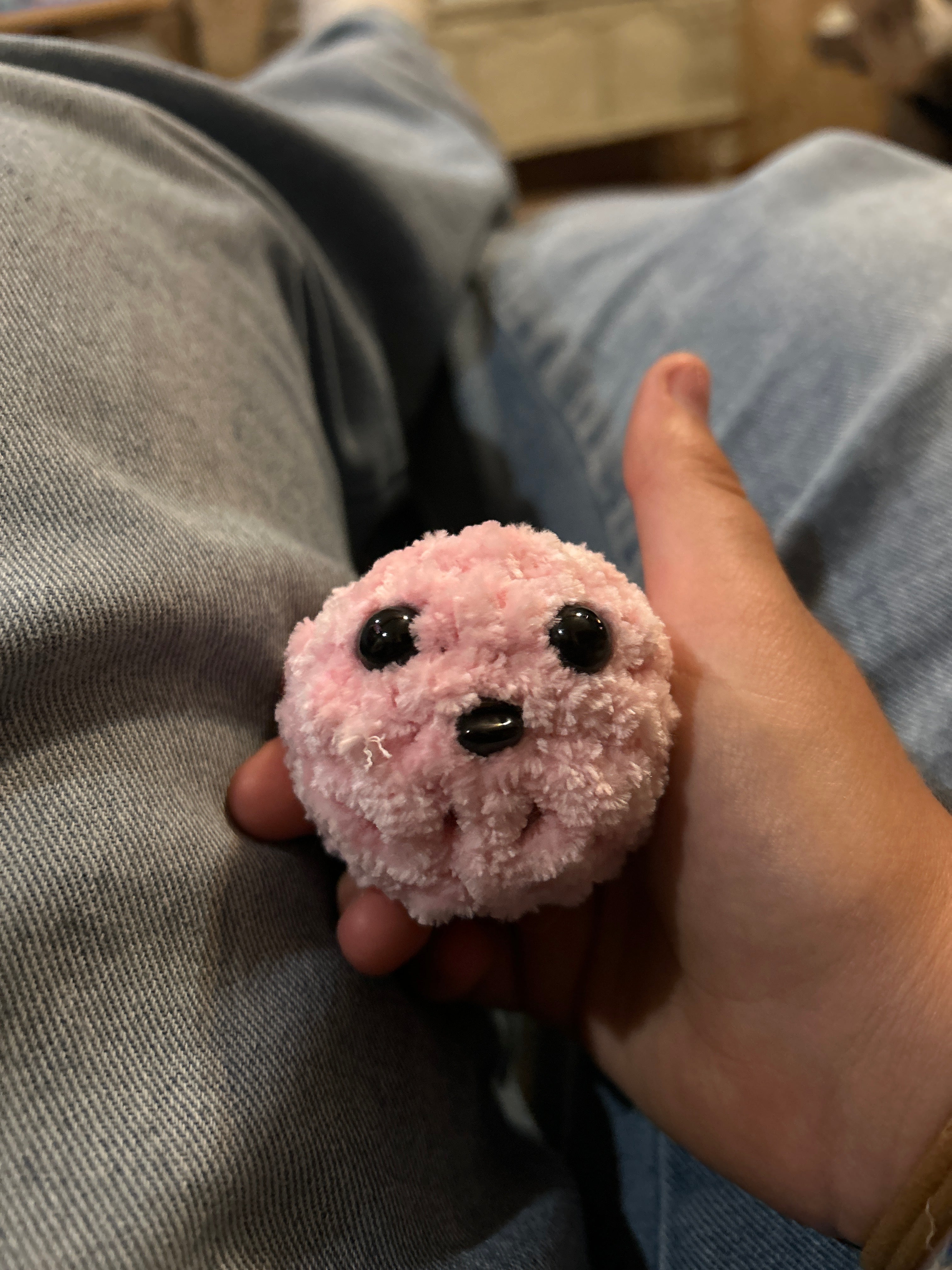 Small crocheted keychain blob