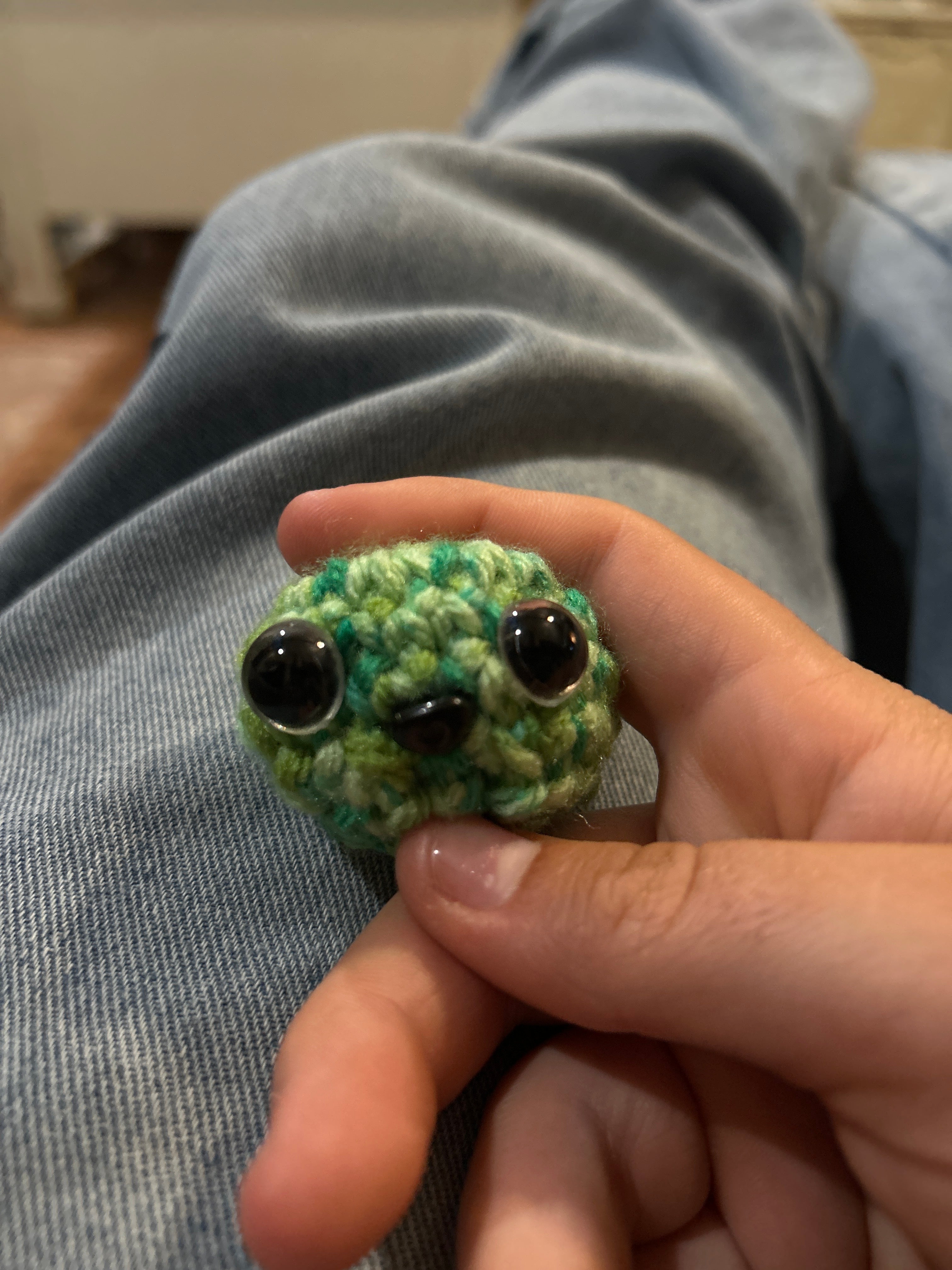 Small crocheted keychain blob