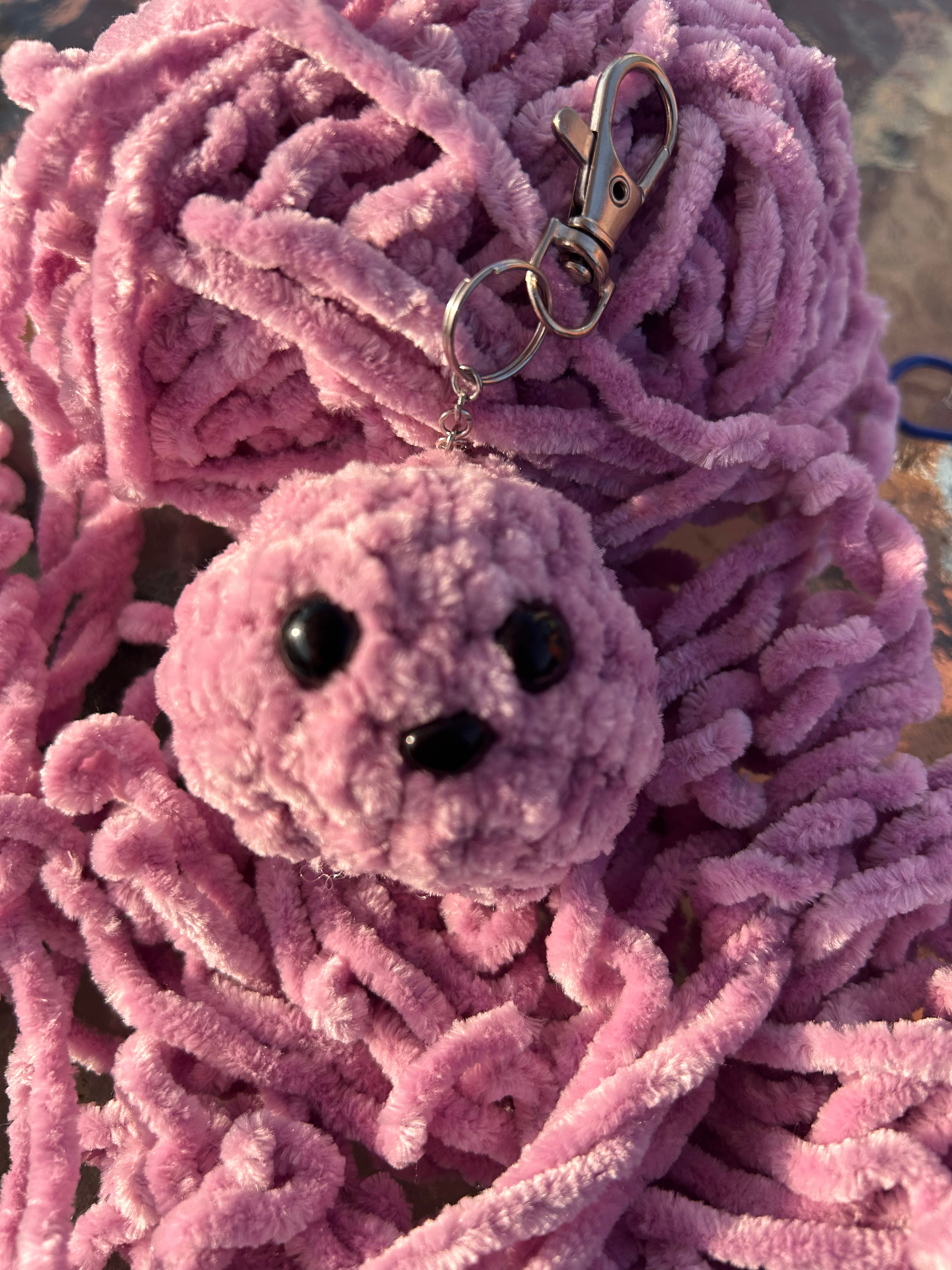 Small crocheted keychain blob