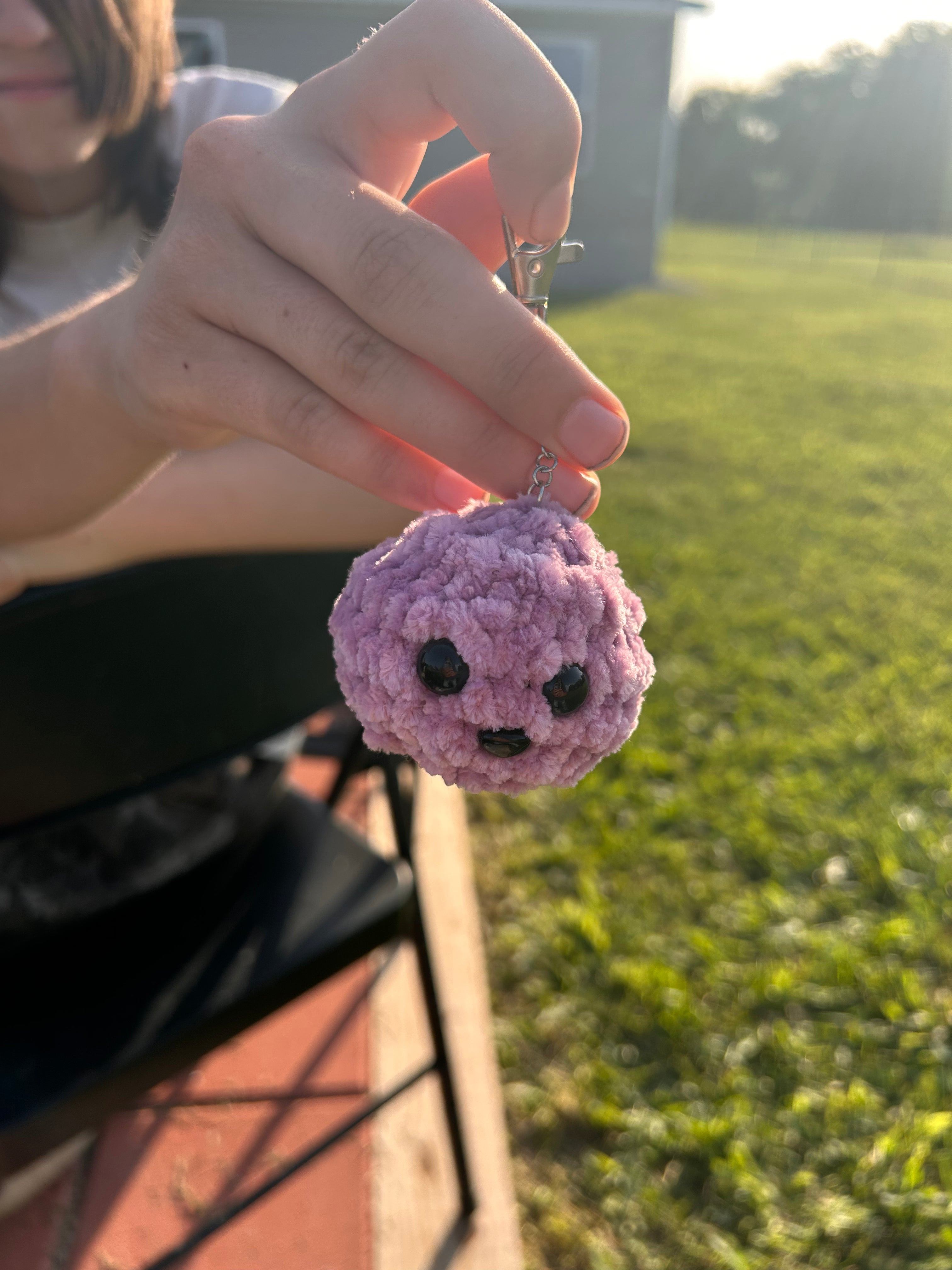 Small crocheted keychain blob